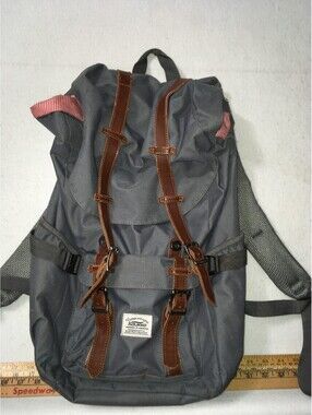 Kaukko Back Pack Vintage And Vogue Red Striped Lining Very Nice Large Size